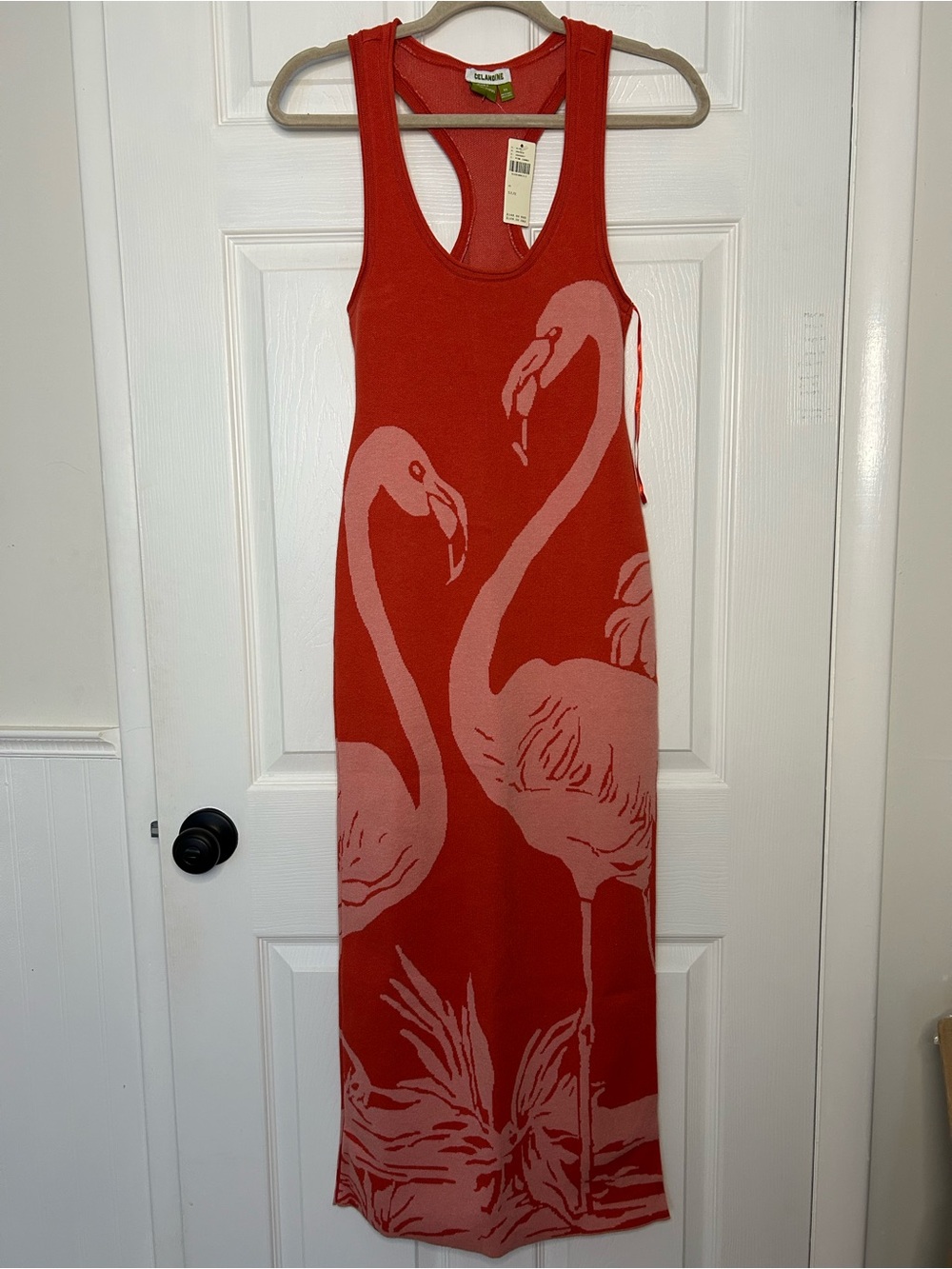 Anthropologie Celandine Flamingo Knit Midi Dress - Picture 4 of 15